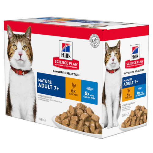 Hill's Mature Adult 7+ Kombi Huhn Seefisch Katzen-Nassfutter 85 g