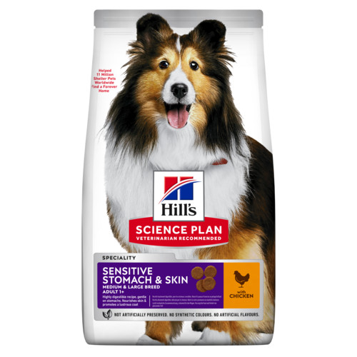 Hill's Adult Sensitive Stomach & Skin Medium Huhn Hundefutter