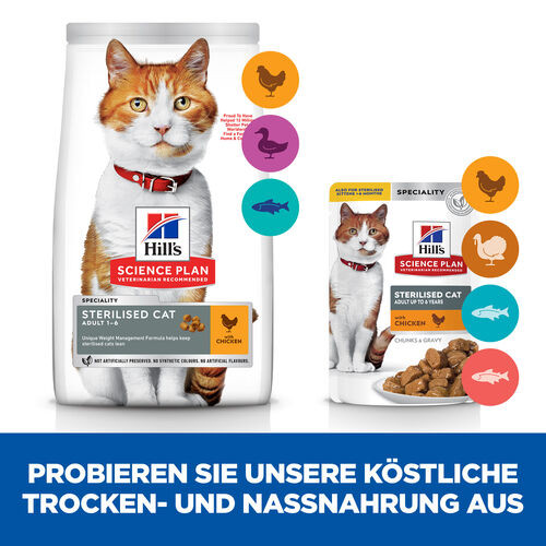 Hill's Science Plan Adult Sterilised Cat mit Huhn Katzenfutter