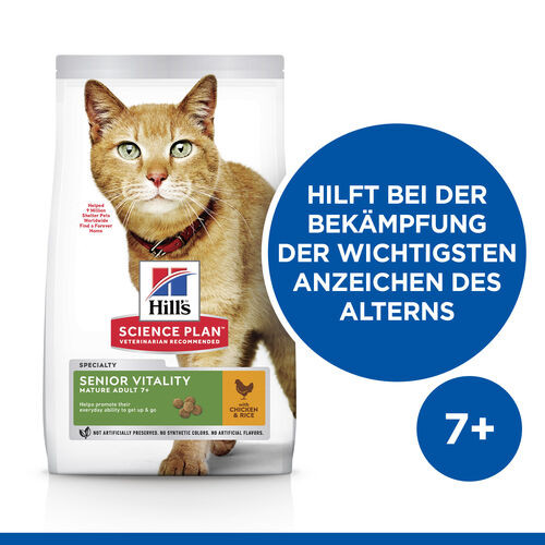 Hill's Mature Adult Senior Vitality Huhn Reis Katzenfutter