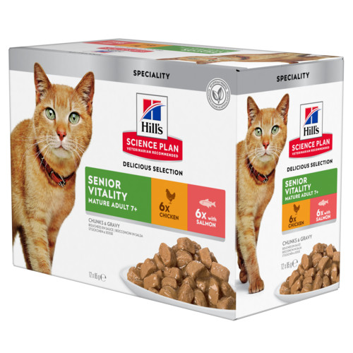 Hill's Mature Adult Senior Vitality Kombipack Katzen-Nassfutter12x85g