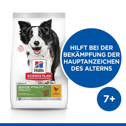 Hill's Mature Adult Senior Vitality Medium Huhn Hundefutter