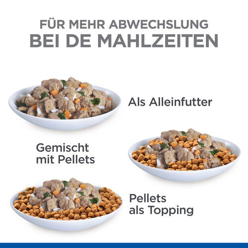 Hill's Healthy Cuisine Adult Sterilised Ragout mit Huhn & Gemüse, mit Lachs & Gemüse Multipack Katze