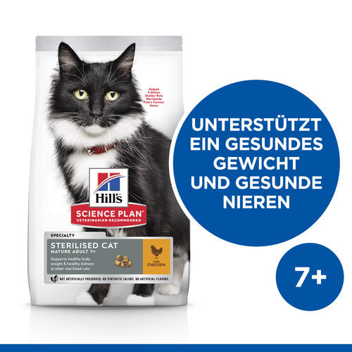 Hill's Mature Adult 7+ Sterilised Cat Huhn Katzenfutter