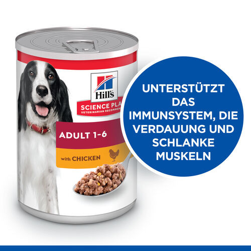 Hill's Adult Huhn Hundefutter (in Dosen 370g)