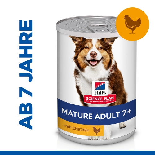 Hill's Mature Adult 7+ mit Huhn Hunde-Nassfutter (Dosen 370g)