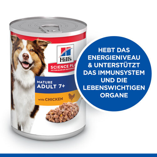 Hill's Mature Adult 7+ mit Huhn Hunde-Nassfutter (Dosen 370g)