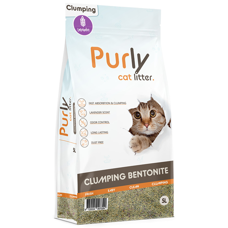 Purly Clumping bentoniet kattenbakvulling Lavender