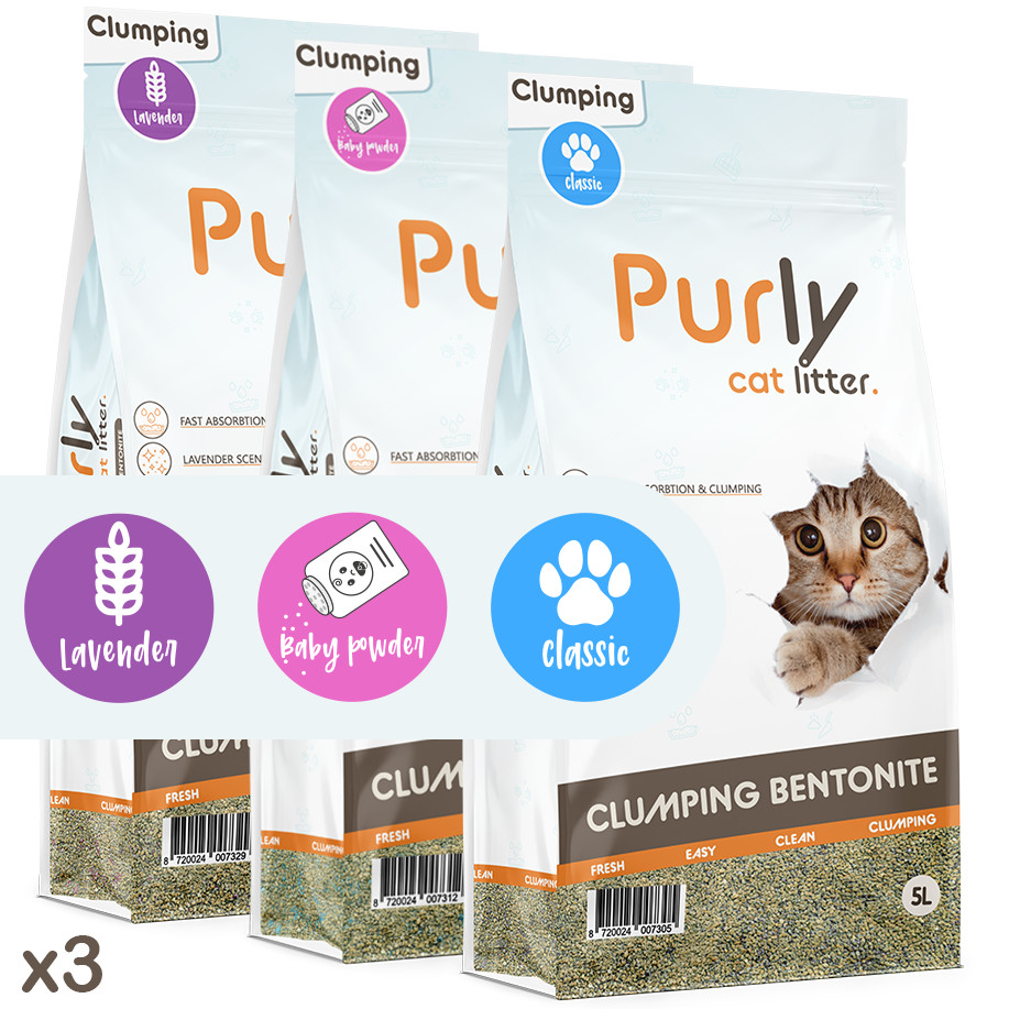 Purly Clumping bentoniet kattenbakvulling - probeerpakket