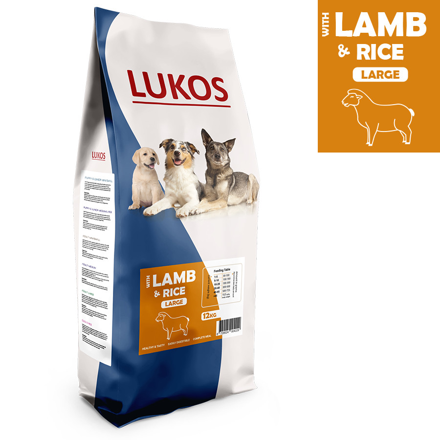 Lukos Adult Large met lam & rijst - premium hondenvoer