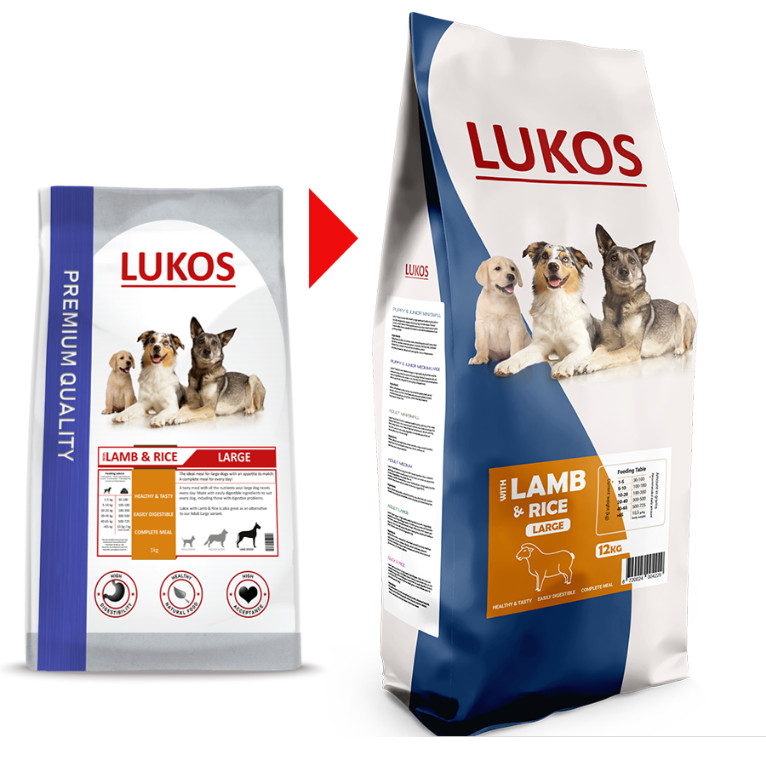 Lukos Adult Large met lam & rijst - premium hondenvoer