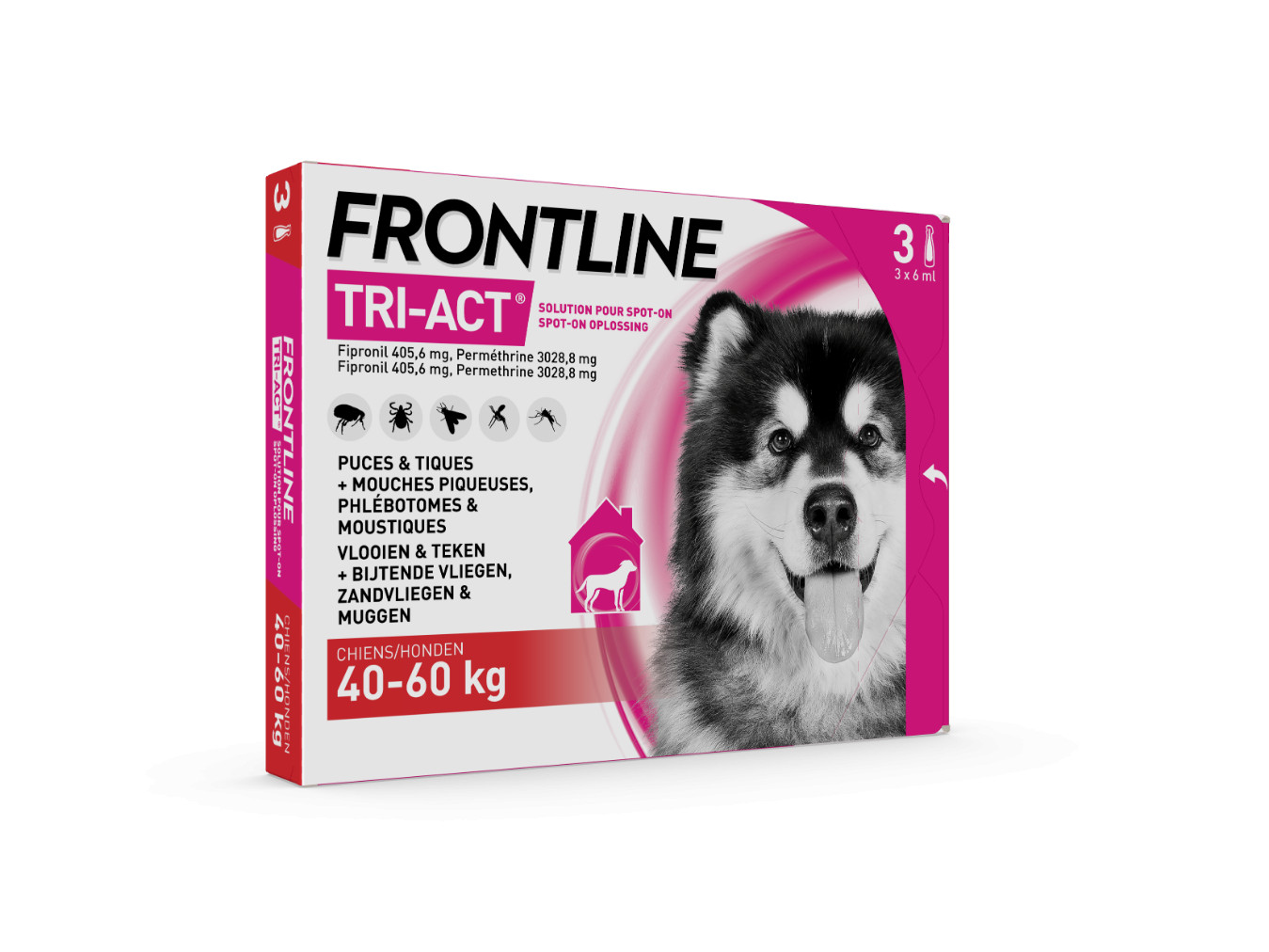 Frontline Tri-Act Spot-on anti-parasiet hond XL / 40 - 60 kg