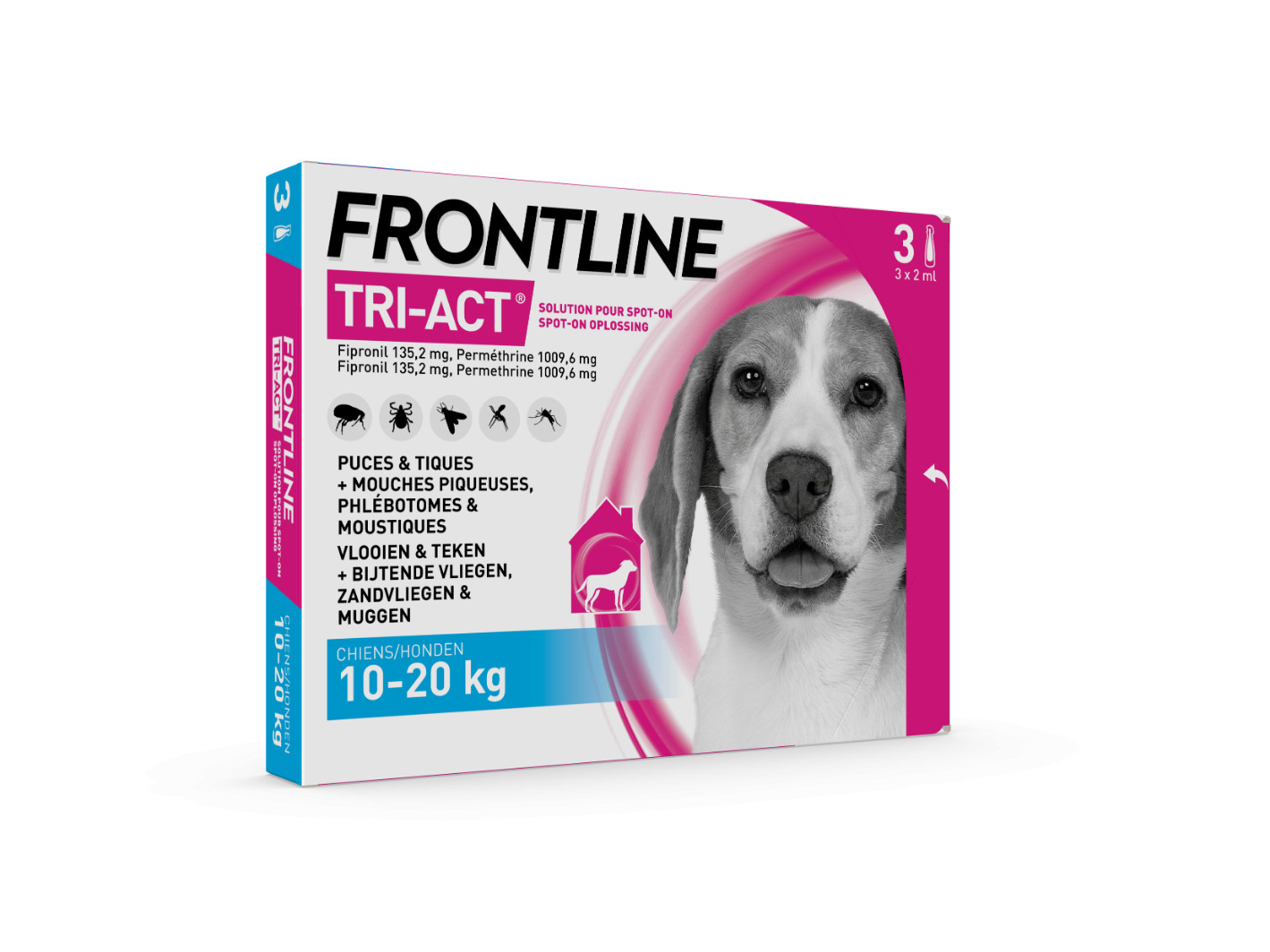 Frontline Tri-Act Spot-on anti-parasiet hond M / 10 - 20 kg