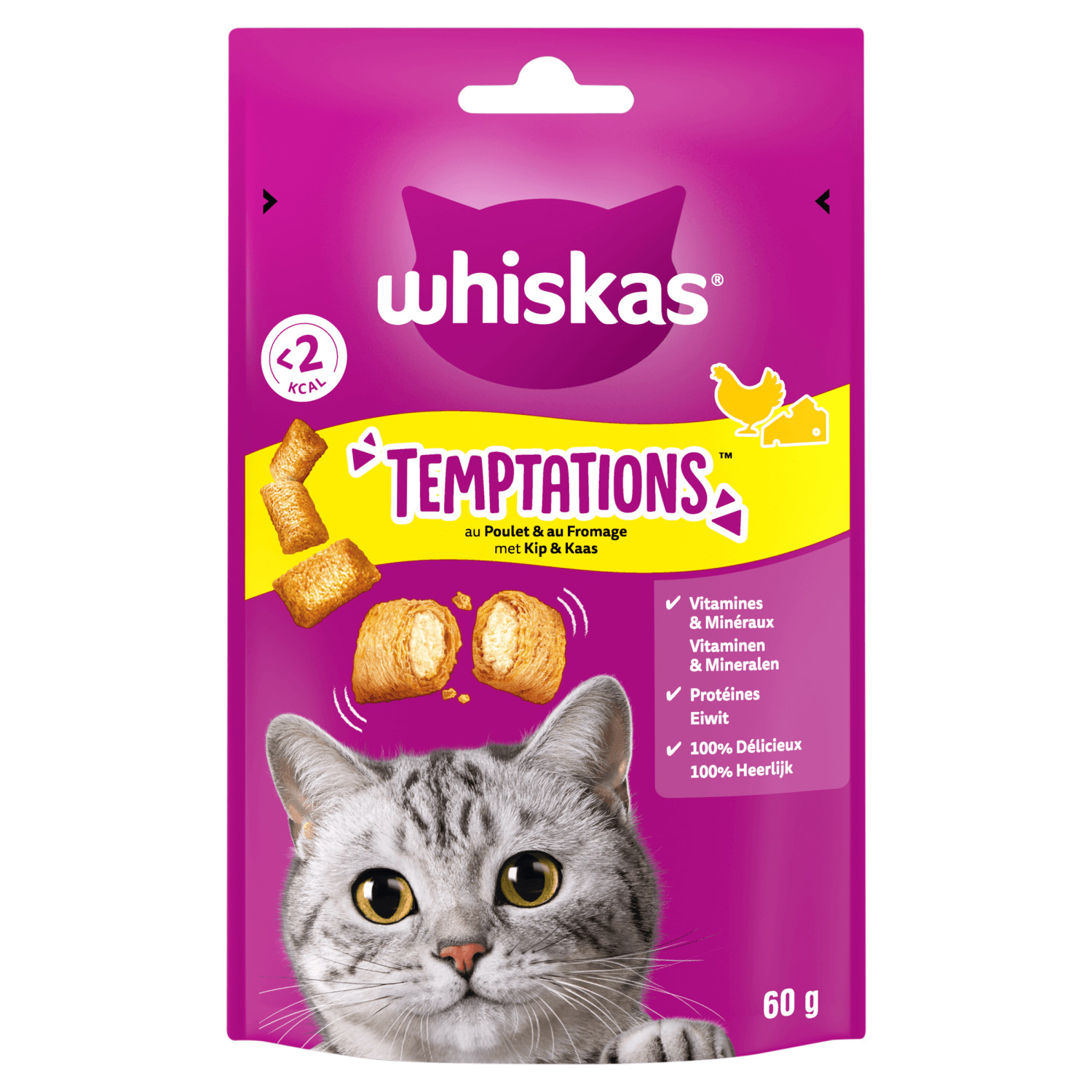 Whiskas Temptations mit Huhn und Käse