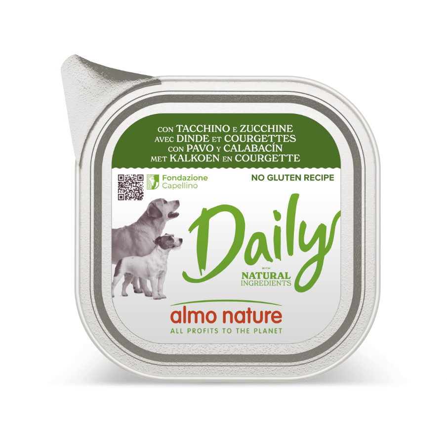 Almo Nature Daily met kalkoen en courgette natvoer hond