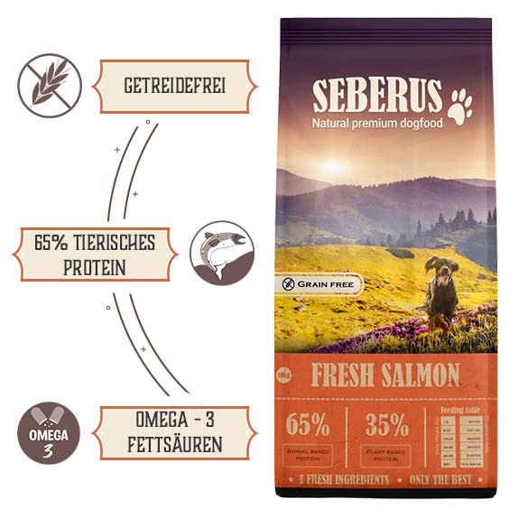 Seberus Fresh Salmon - natürliches, getreidefreies Hundefutter