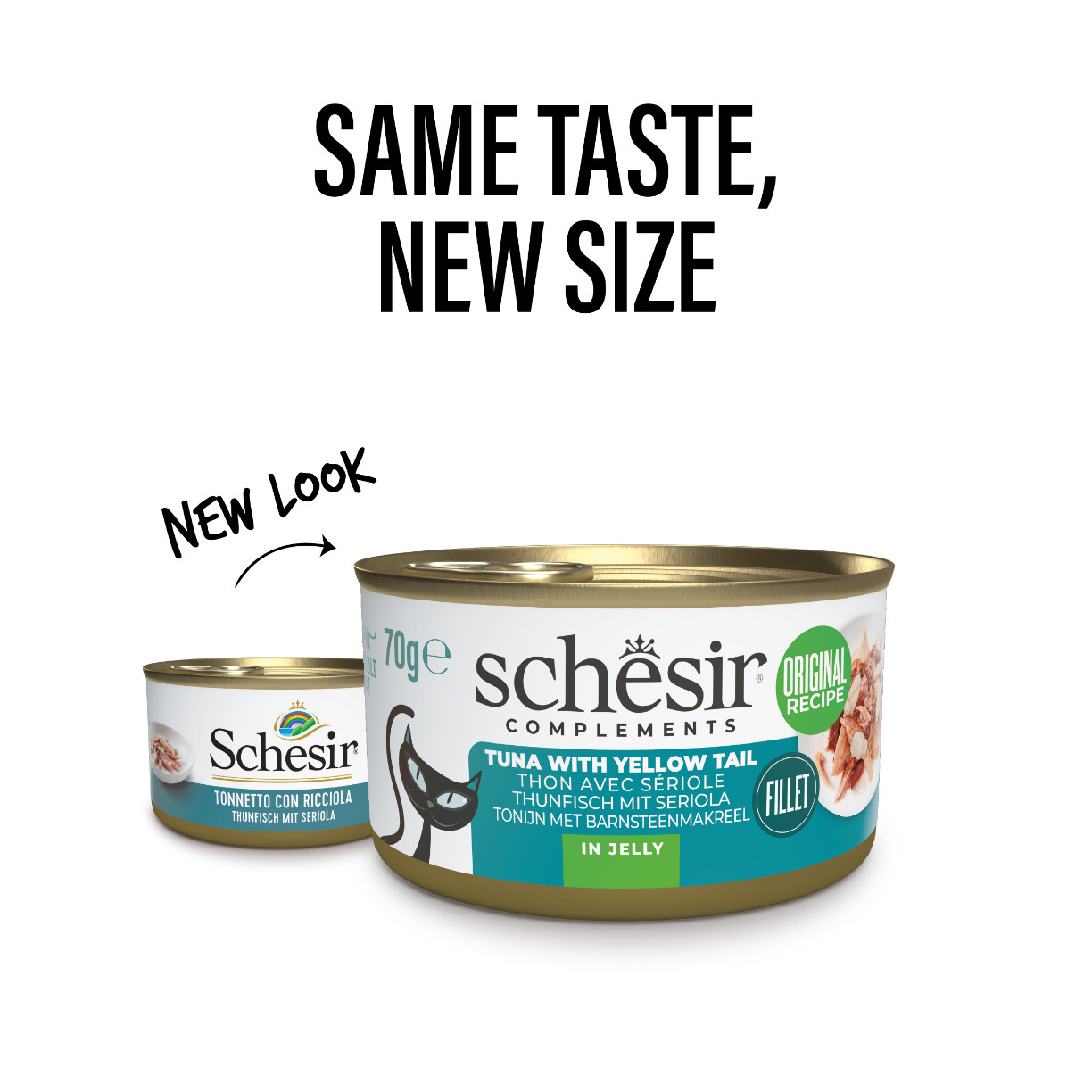 Schesir tonijn met barnsteenmakreel (jelly) natvoer kat (blikjes 85 g)