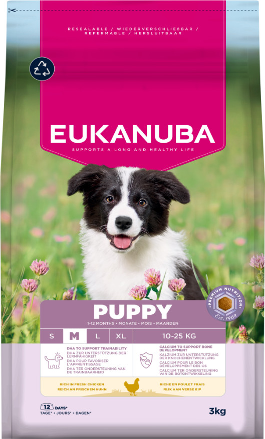 Eukanuba Growing Puppy Medium Breed kip hondenvoer Eukanuba Growing Puppy Medium Breed kip hondenvoer