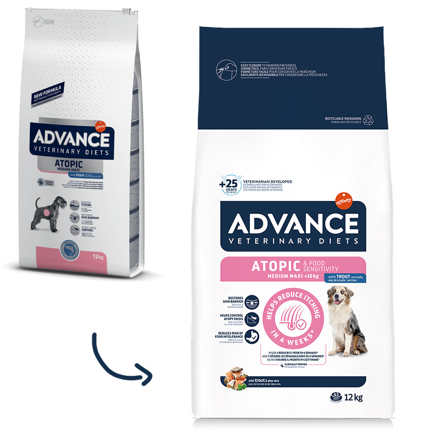 Advance Veterinary Diets Atopic Medium Maxi met forel hondenvoer