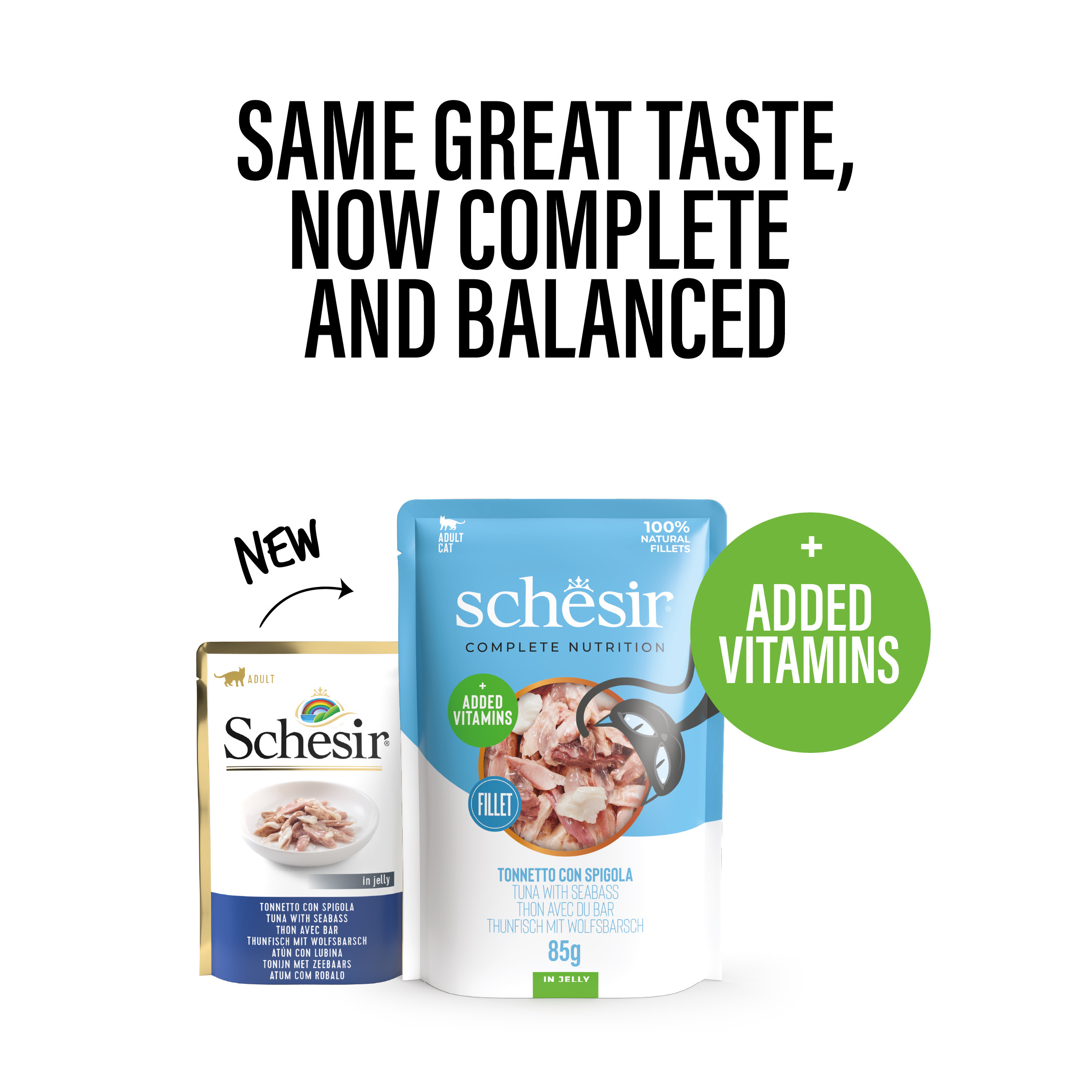 Schesir tonijn met zeebaars (jelly) natvoer kat (zakjes 85 g) Schesir tonijn met zeebaars (jelly) natvoer kat (zakjes 85 g)