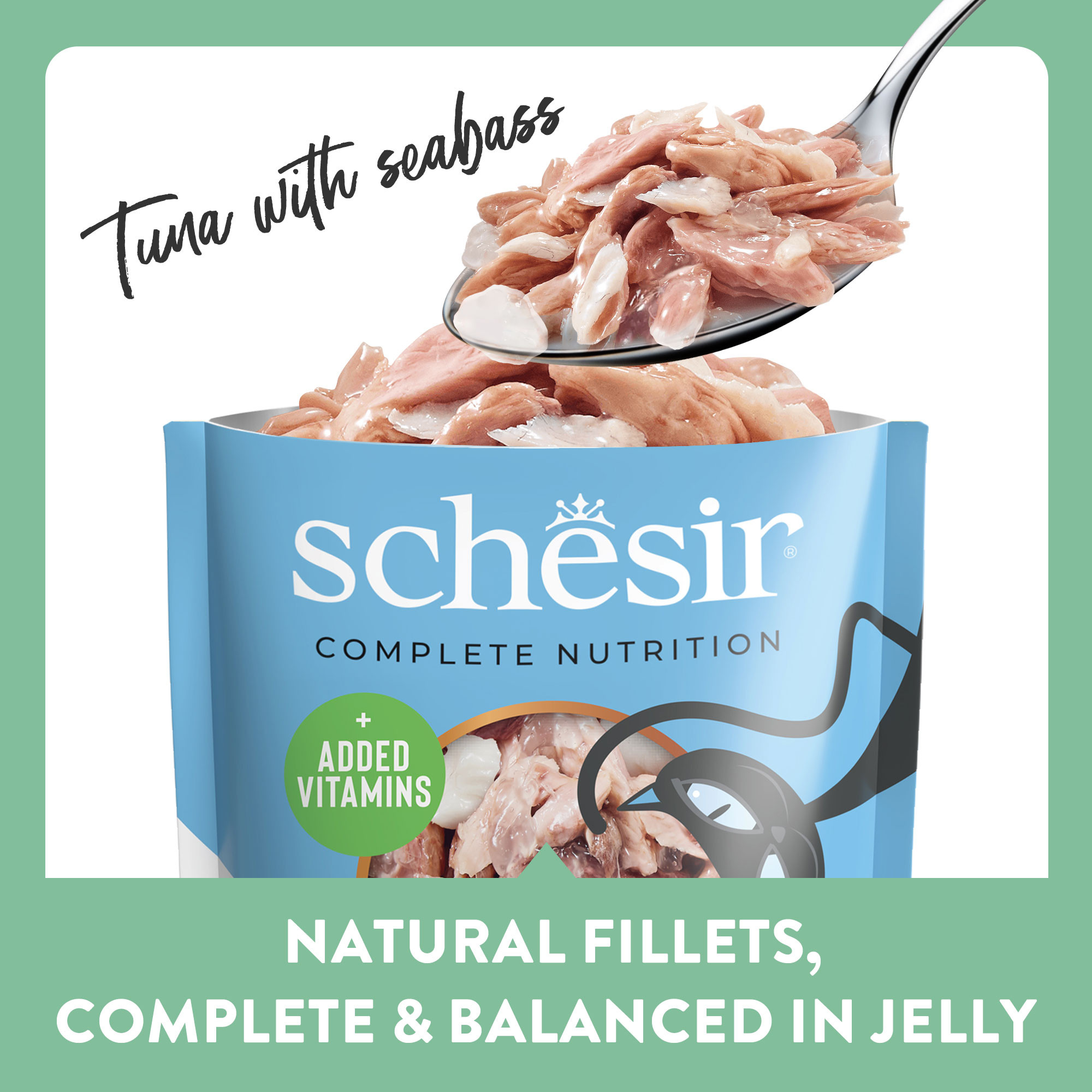 Schesir tonijn met zeebaars (jelly) natvoer kat (zakjes 85 g) Schesir tonijn met zeebaars (jelly) natvoer kat (zakjes 85 g)