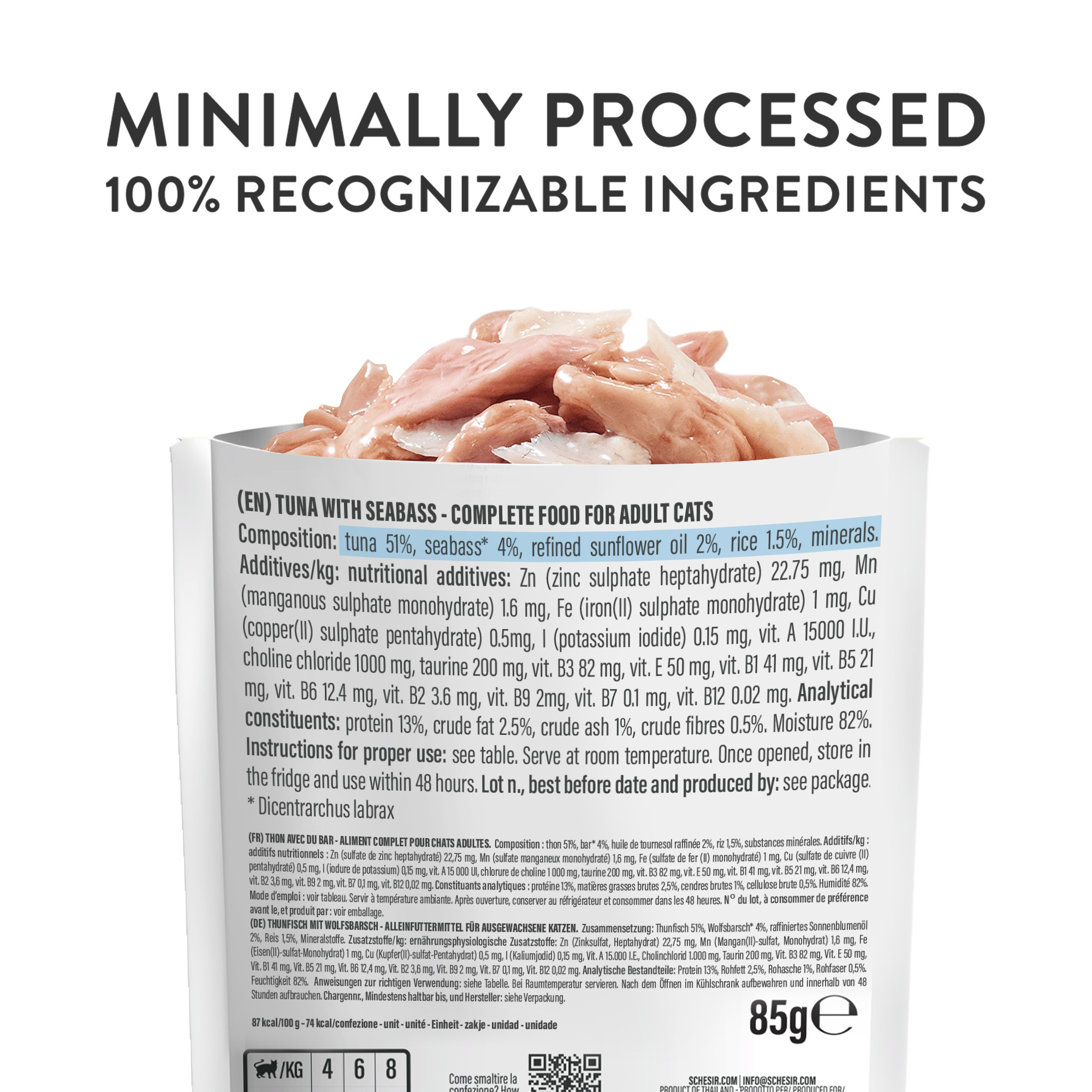 Schesir tonijn met zeebaars (jelly) natvoer kat (zakjes 85 g) Schesir tonijn met zeebaars (jelly) natvoer kat (zakjes 85 g)