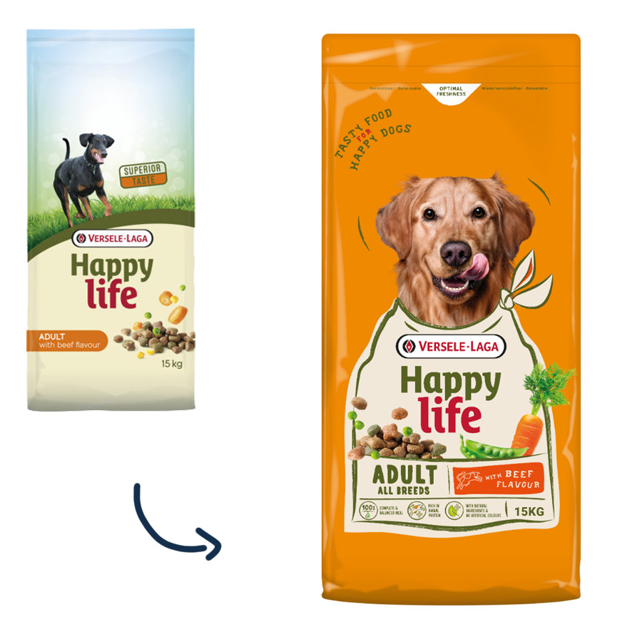 Happy Life Adult mit Rindergeschmack Hundefutter