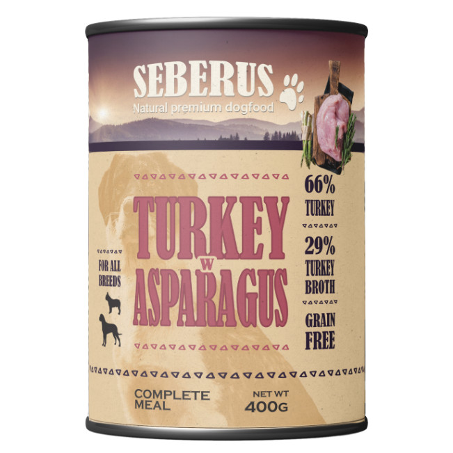 Seberus Turkey w/Asparagus getreidefreies Hunde-Nassfutter