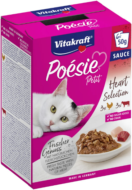 Vitakraft Poésie Petit Heart Selection natvoer kat (6 x 50 g) Vitakraft Poésie Petit Heart Selection natvoer kat (6 x 50 g)