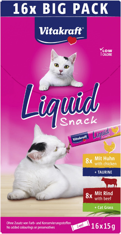 Vitakraft Liquid Snack kattensnack multipack (16 x 15 g) Vitakraft Liquid Snack kattensnack multipack (16 x 15 g)