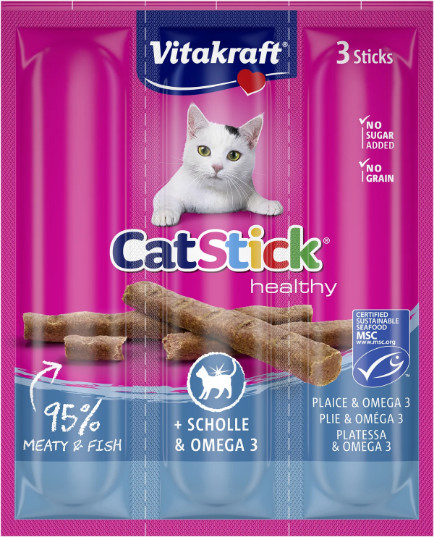 Vitakraft Catstick Healthy Scholle & Omega-3 Katzensnack Vitakraft Catstick Healthy Scholle & Omega-3 Katzensnack