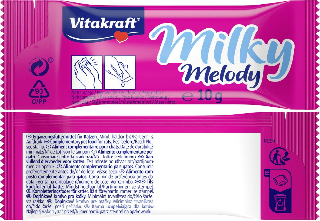 Vitakraft Milky Melody melkcrème met kaas kattensnack (7 x 10 g)