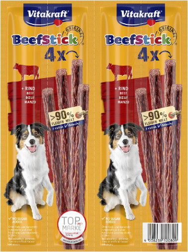 Vitakraft Beefstick rund hondensnack (4 st.) Vitakraft Beefstick rund hondensnack (4 st.)