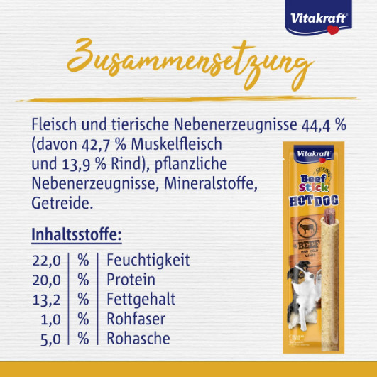 Vitakraft Beefstick Hot Dog met rund hondensnack
