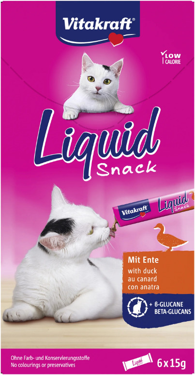 Vitakraft Liquid Snacks mit Ente Katzensnack (6 x 15g)