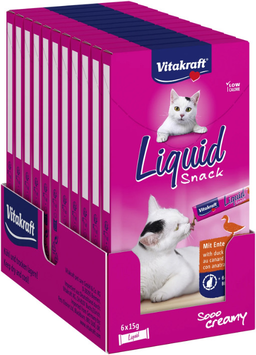 Vitakraft Liquid Snacks mit Ente Katzensnack (6 x 15g)