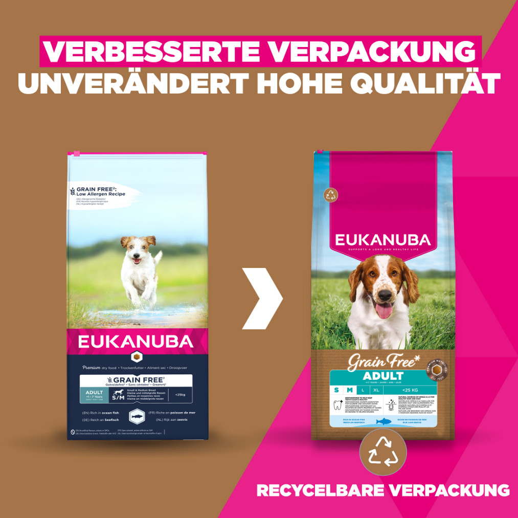 Eukanuba Adult S/M graanvrij zeevis hondenvoer