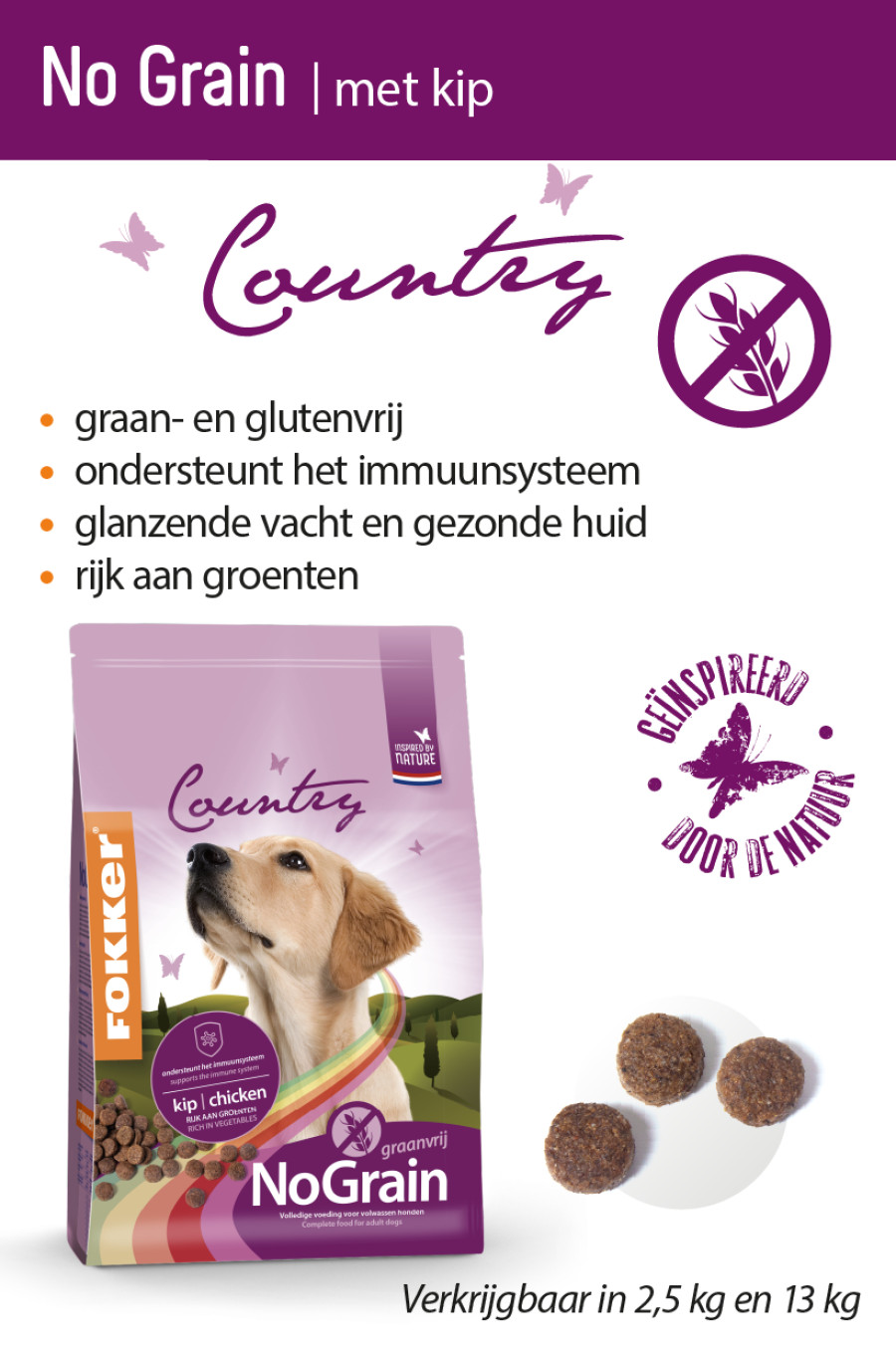 Fokker Country No Grain kip hondenvoer