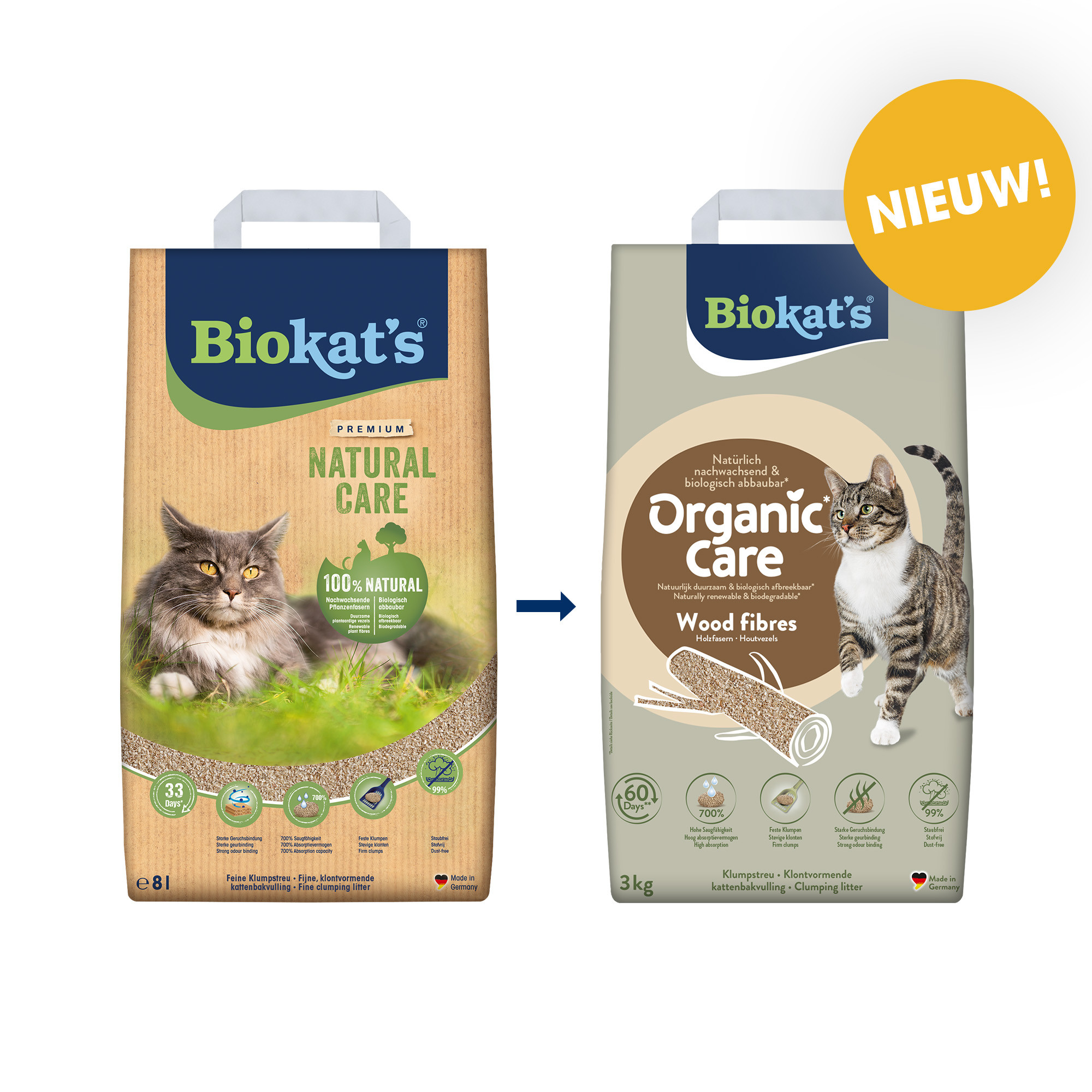 Biokat‘s Natural Care klontvormend kattengrit 30L