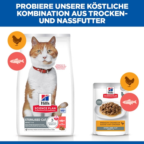 Hill's Adult Sterilised Cat met zalm kattenvoer