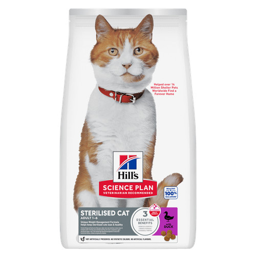 Hill's Adult Sterilised Cat met eend kattenvoer