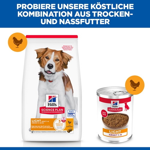 Hill's Adult Light Medium mit Huhn Hundefutter