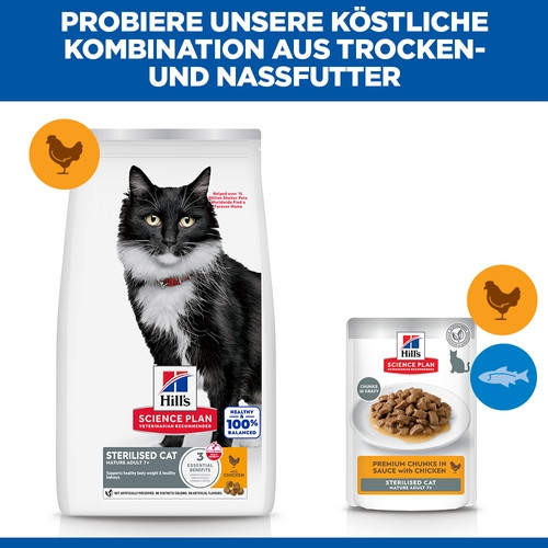 Hill's Mature Adult 7+ Sterilised Cat Huhn Katzenfutter