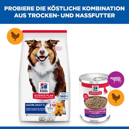 Hill's Mature Adult 7+ nat hondenvoer met rund blik