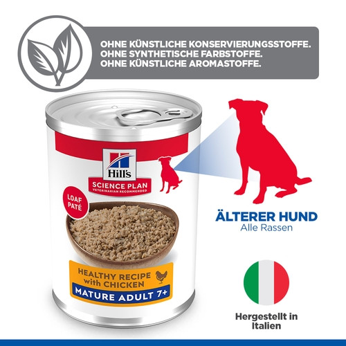 Hill's Mature Adult 7+ mit Huhn Hunde-Nassfutter (Dosen 370g)