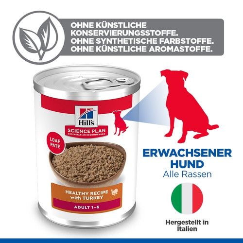 Hill's Adult mit Truthahn Hunde-Nassfutter (Dosen 370gr)