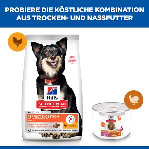 Hill's Adult Perfect Digestion Small & Mini mousse met kalkoen natvoer hond