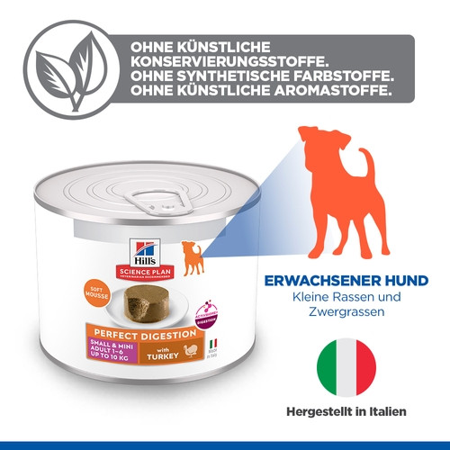 Hill's Adult Perfect Digestion Small & Mini mousse met kalkoen natvoer hond