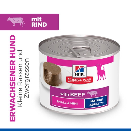 Hill's Mature Adult 7+ Small & Mini mousse met rund natvoer hond