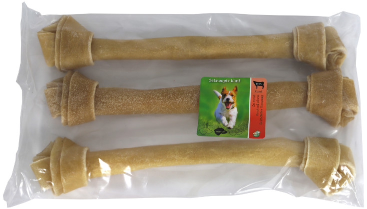 Brekz Rawhide - Rinderhaut Kauknochen geknotet Hundesnack (38 cm)